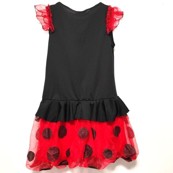 California Costumes Polka Dots dance dress. Size Child Large Black Red Ruffles - Picture 4 of 4